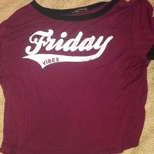 Size M crop top from hot topic Maroon color